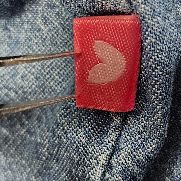 Vintage 90s Woman Within Pants Size 22W Pull On Crop Drawstring Chambray Pockets - Picture 4 of 12